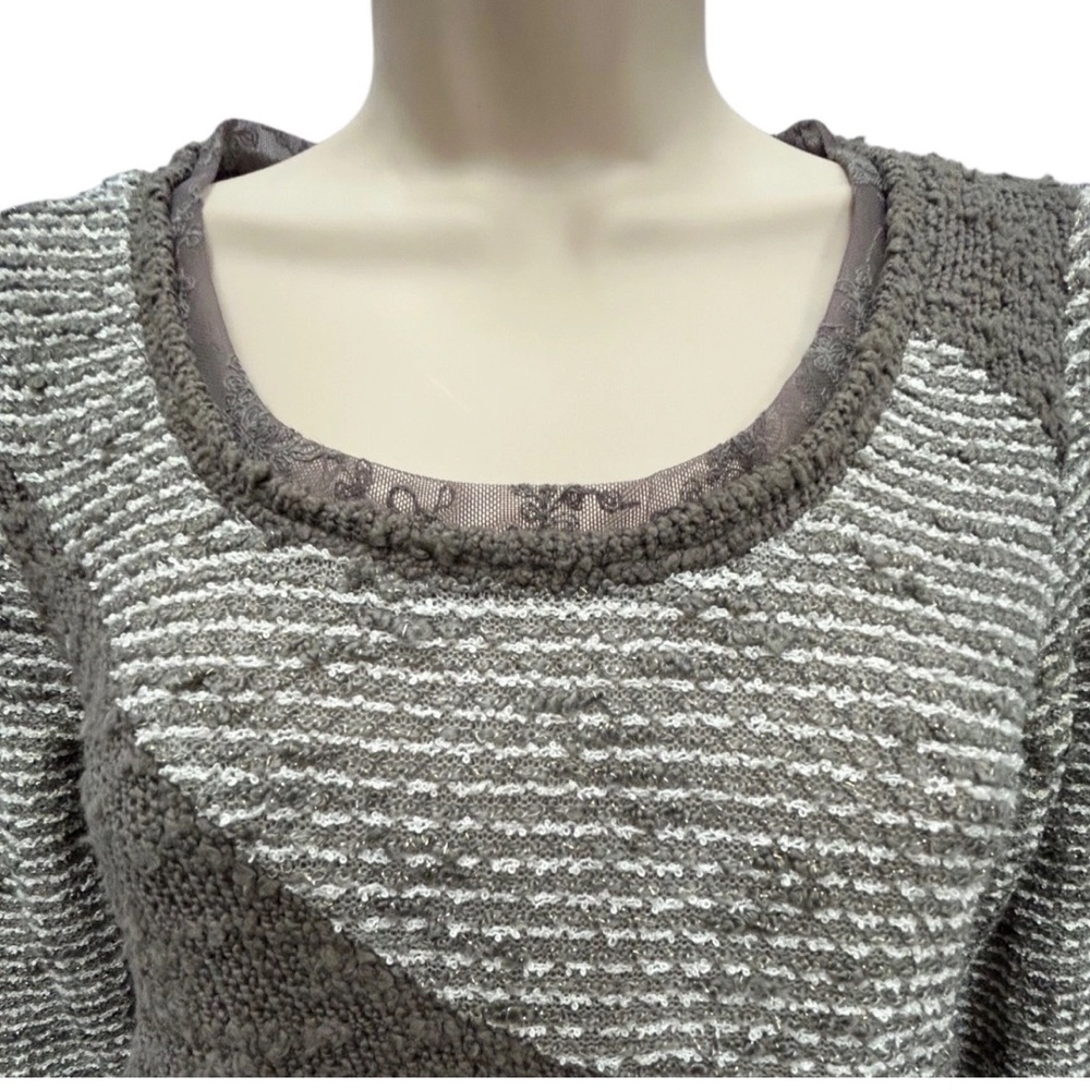 Anthropologie Angel of the North Sweater Women Small Cream Brown Art to Wear - Picture 4 of 11